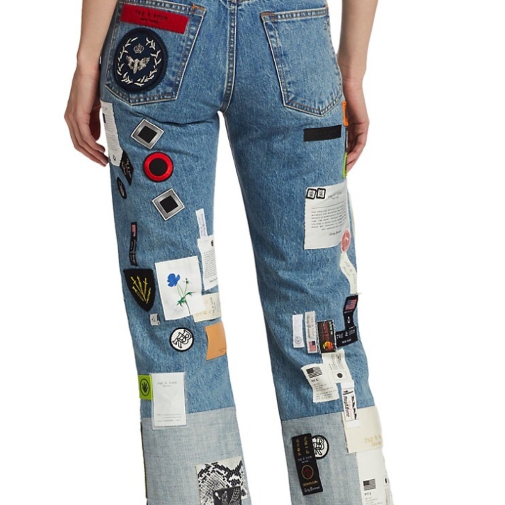 Rag & Bone Patchwork Straight Jeans - image 3